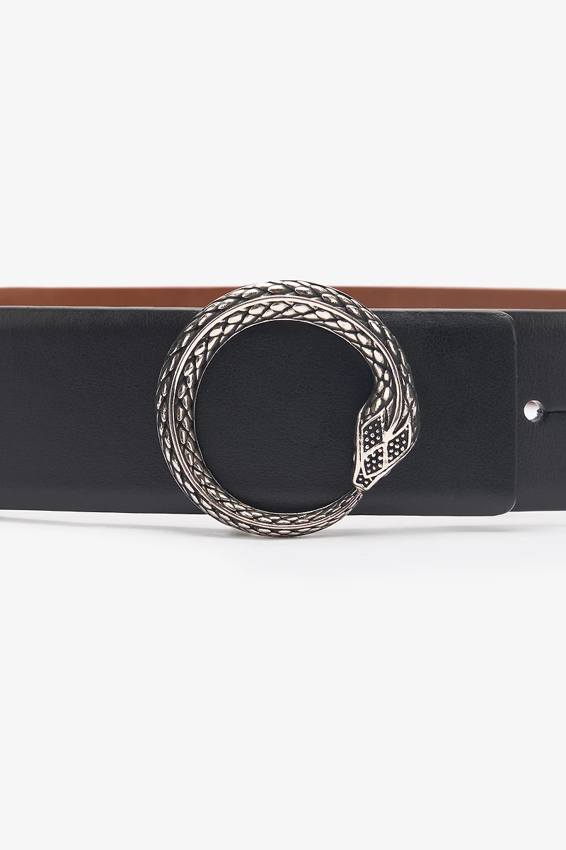 Belt With Snake Buckle