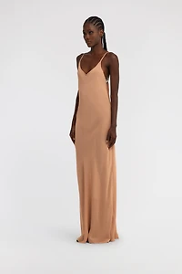 Beige Maxi Slip Dress