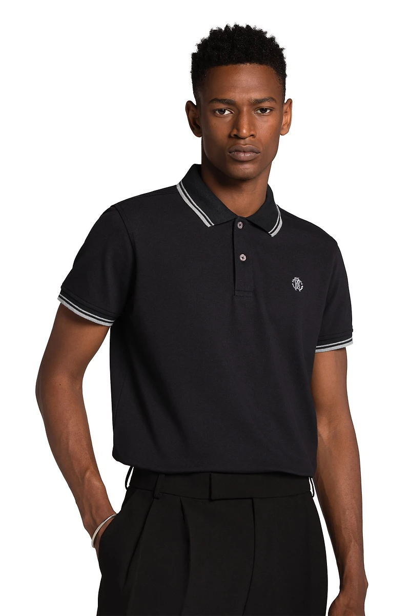 Black Monogram RC Polo