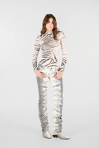Pants With White Tigress Print