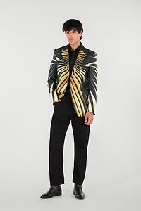 Single-breasted blazer with Ray of Gold print