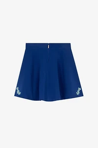 Floral-Embroidered Skirt