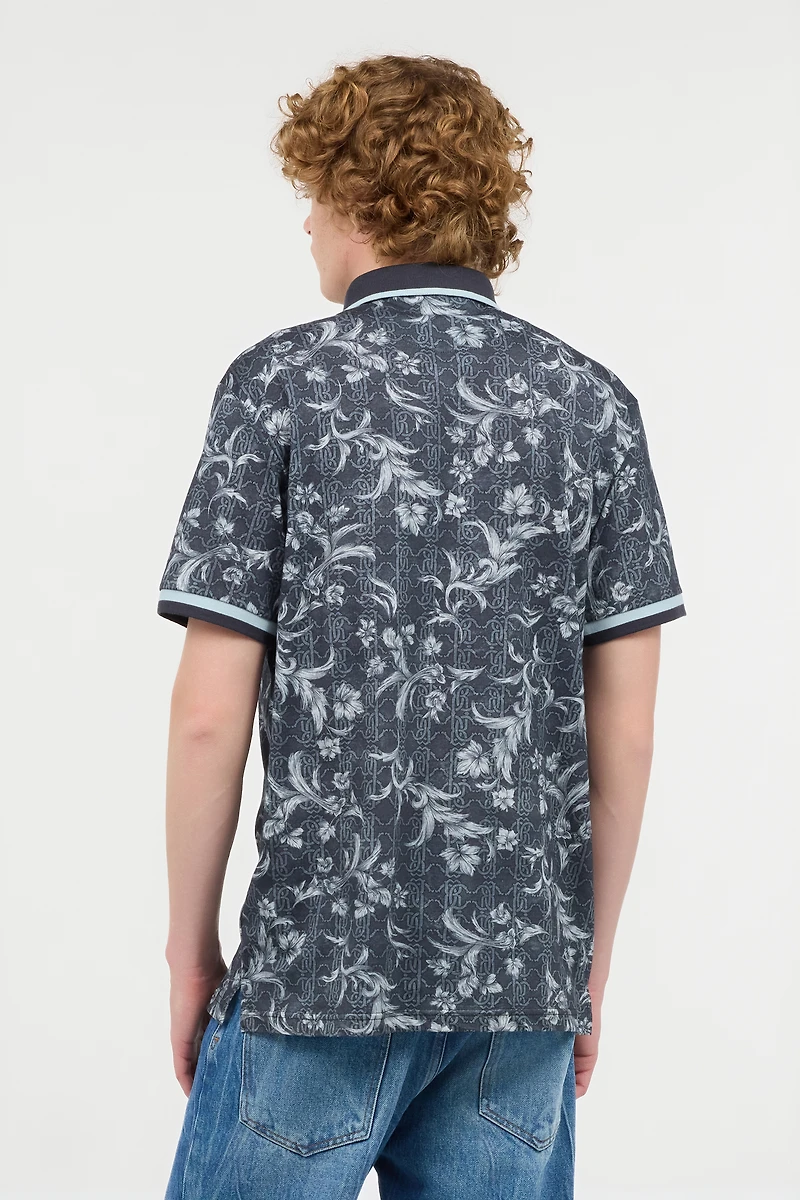 Polo Shirt With Floral Print