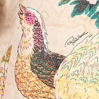 Silk Blazer With Oriental Bird Print