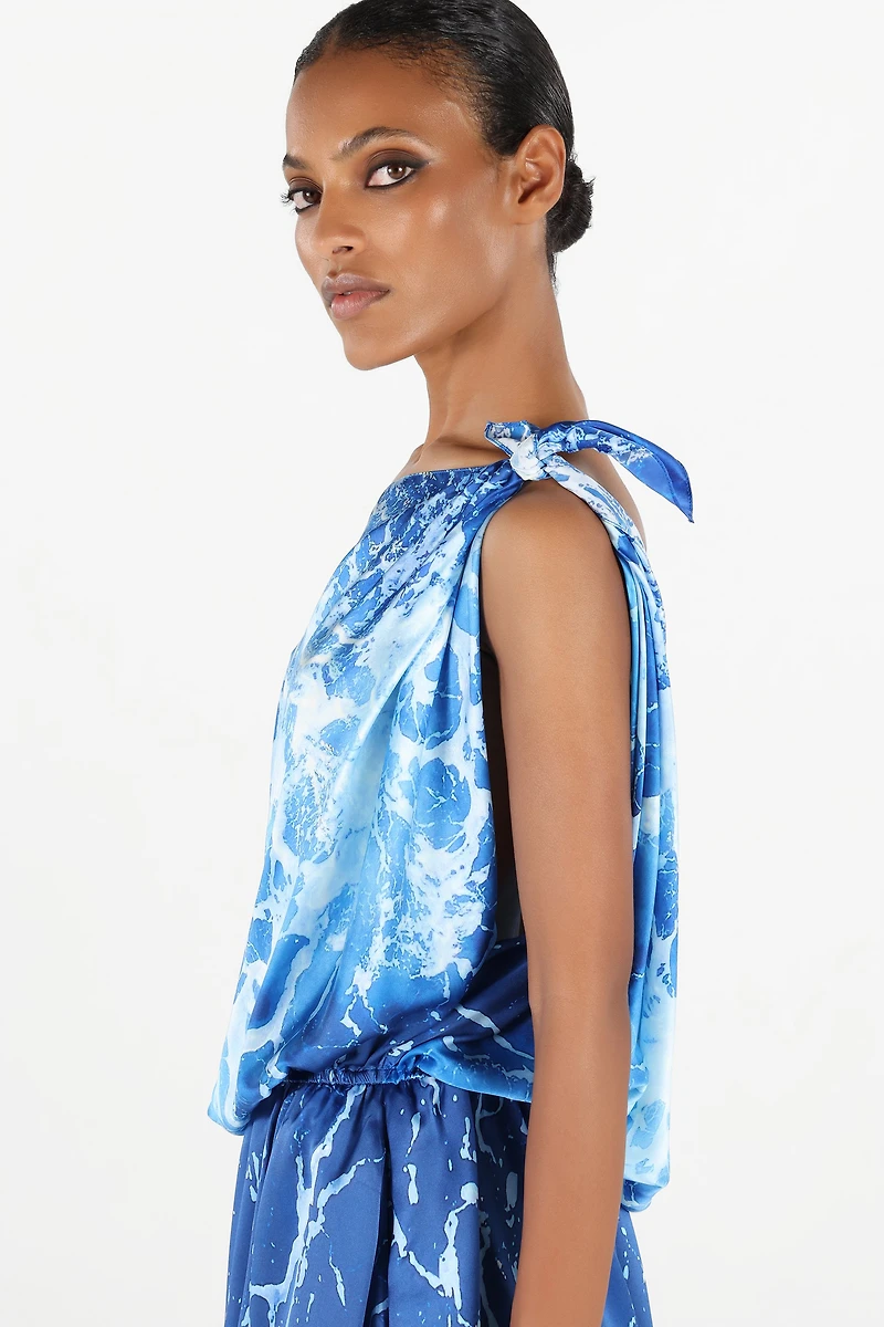 One-Shoulder Stretto di Messina Dress