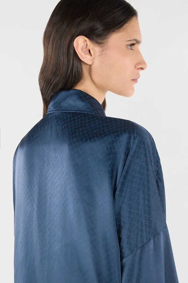 Silk Shirt With Snake-Effect Pattern