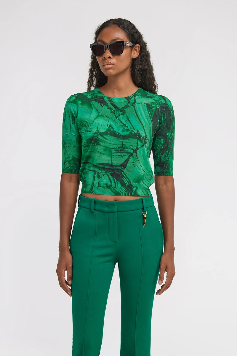 Malachite Print Short sleeve Knit