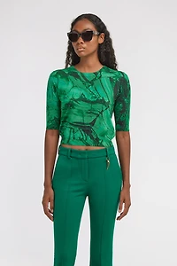 Malachite Print Short sleeve Knit