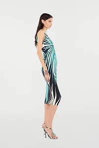 Ray Of Sea Print Dress Midi