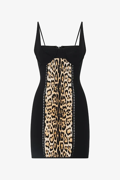 Mini Dress With Jaguar Skin Pattern