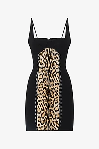 Mini Dress With Jaguar Skin Pattern
