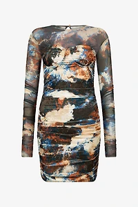 Rusty Stain Print Dress Mini