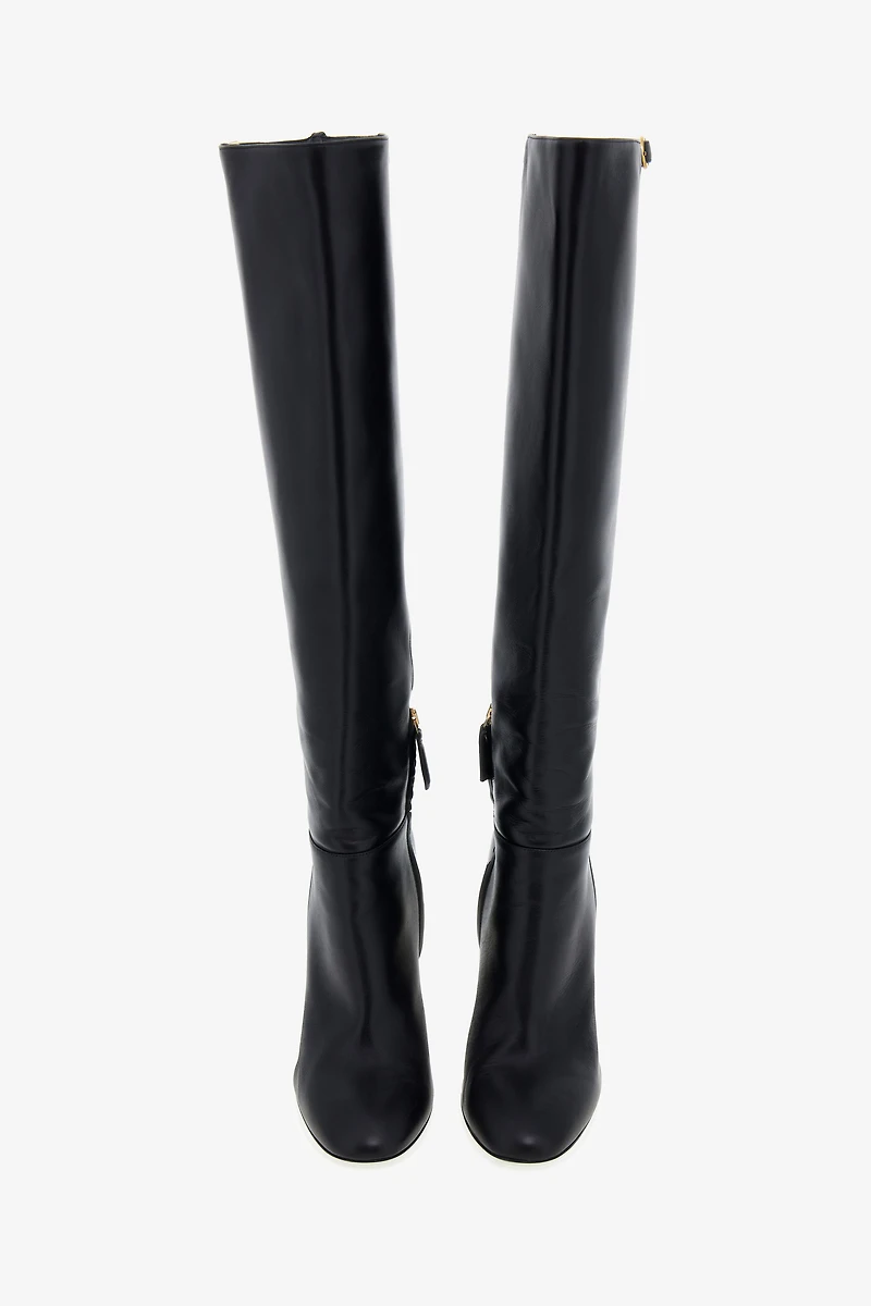 Leather Knee-High Boots