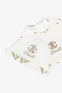 Filigree And Jaguar-Print Babygrow Set