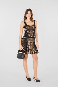 Knit top with Ray of Gold print