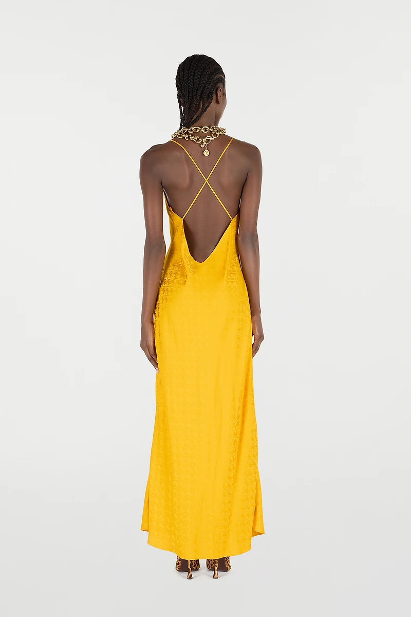Long Dress With Mirror Snake Monogram