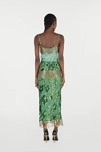 Long Silk Dress With Decorations