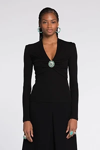 Embellished Gathered Top