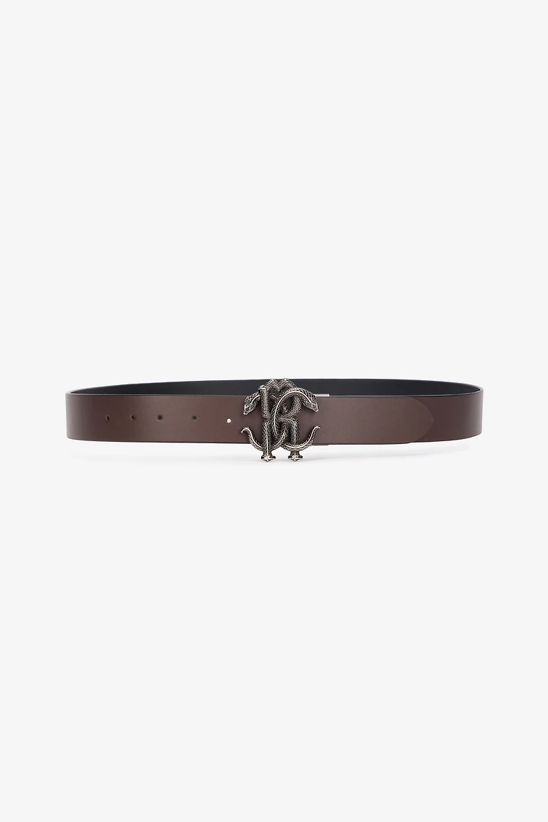 Belt With Monogram Mirror Snake