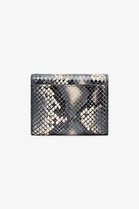 Small wallet in printed leather with logo