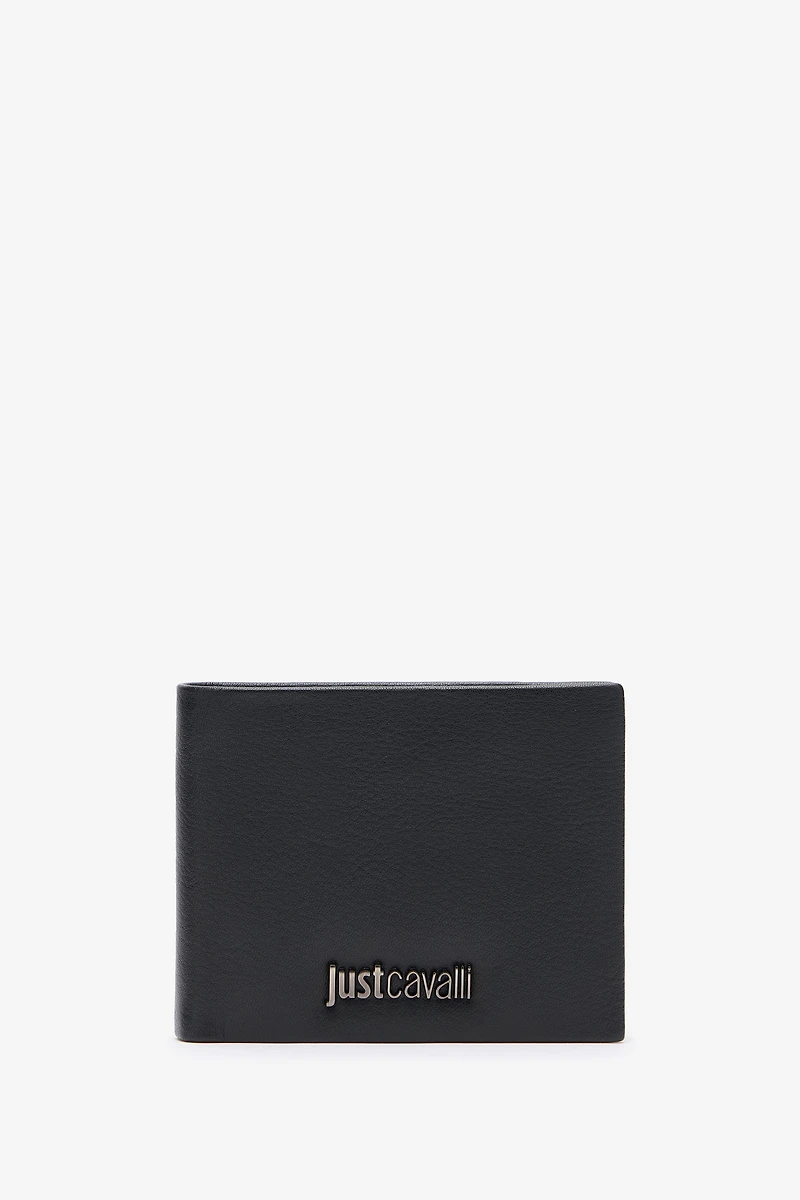 Black Leather Wallet With Logo
