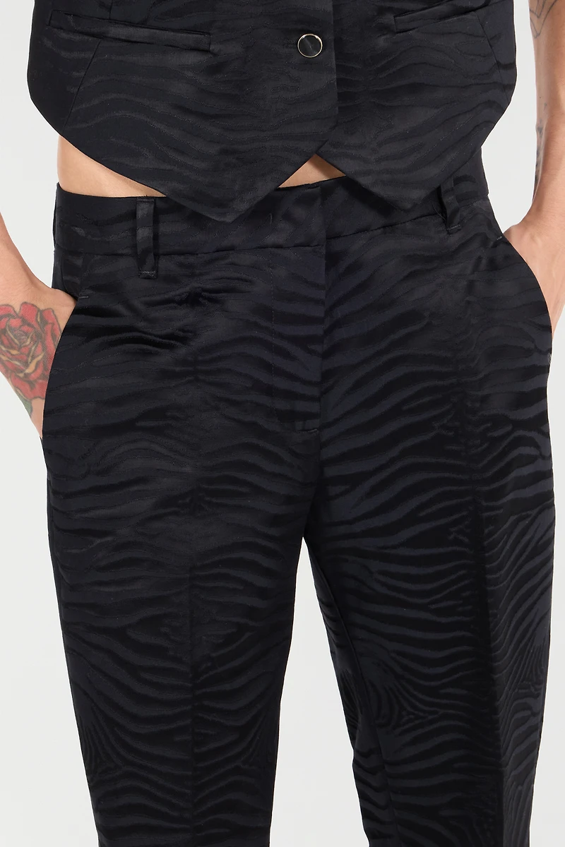 Pants With Solid-Color Tiger Skin Pattern