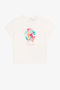 Colour-block monogram-print T-shirt