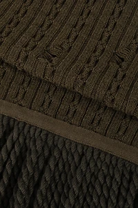 Ribbed-Knit Wool Scarf