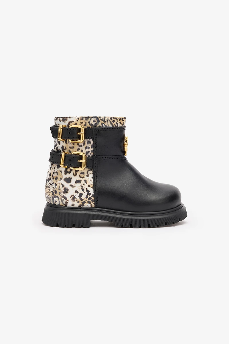 Boots With Buckles And Jaguar Skin Inserts