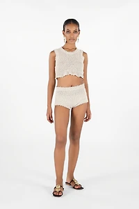 Ivory Textured Knit Top