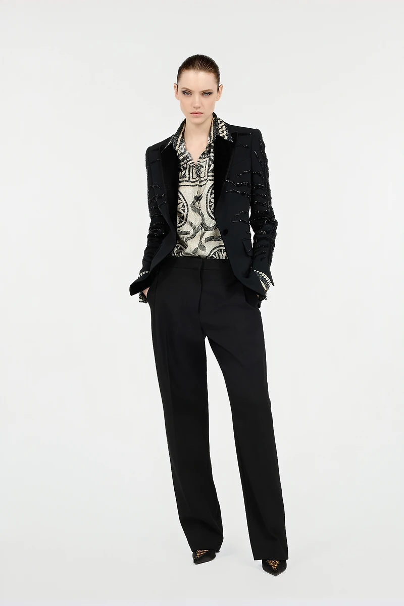 Black Jacket with Zebra Sequin Pattern