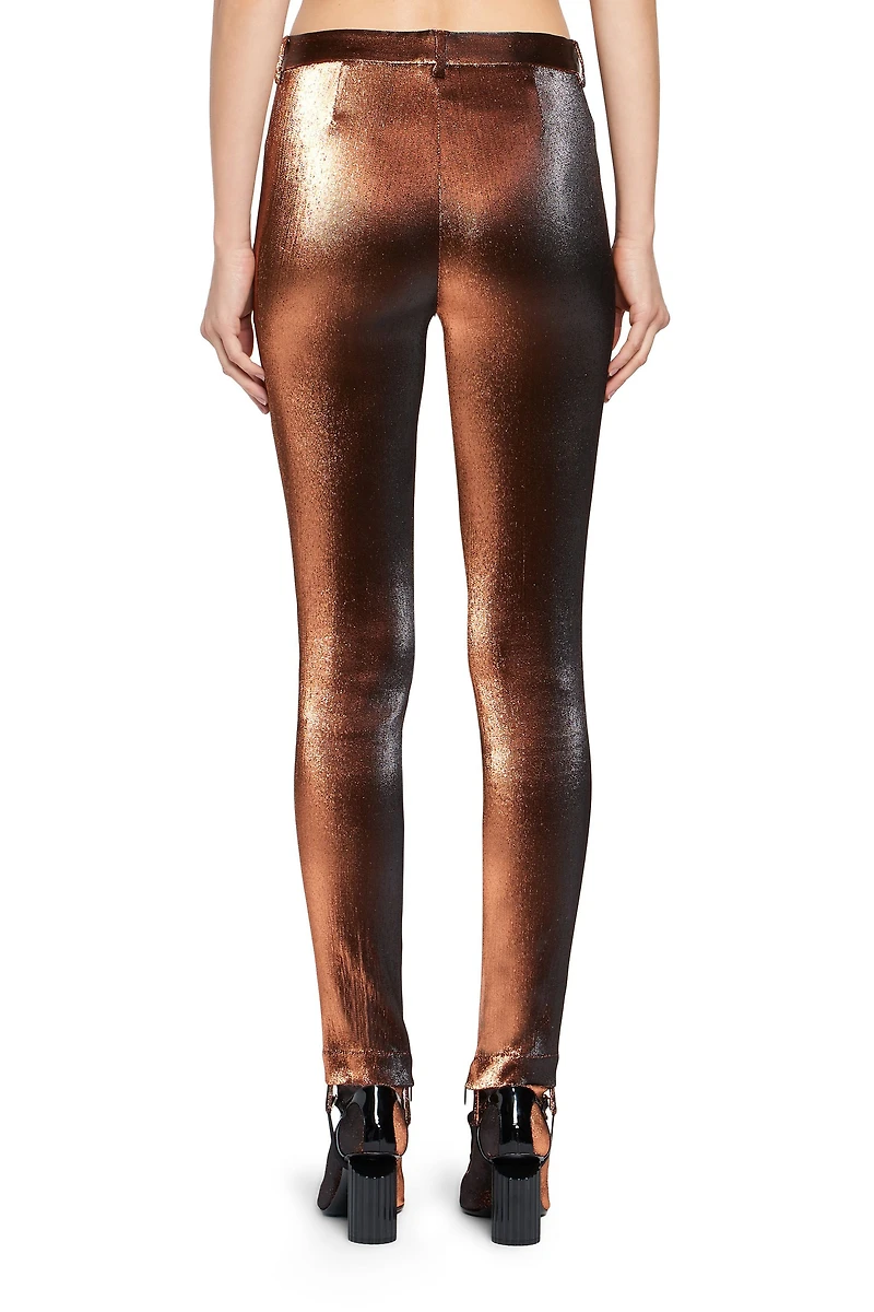 Metallic stretch lurex solid trousers