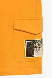 Sports Shorts With Animal Patchwork Appliqué