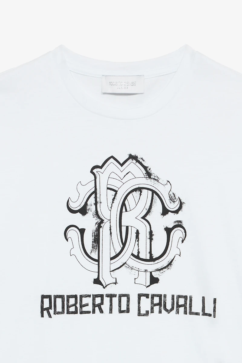 Zebra-Print T-Shirt With RC Monogram And Logo