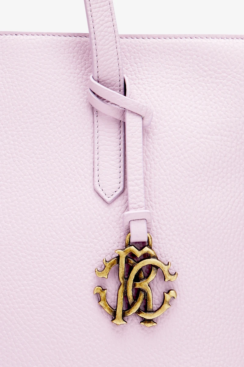 Leather shopper tote with RC charm