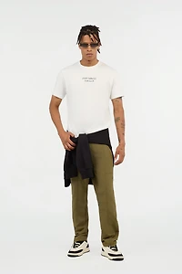 White T-Shirt With Fired Earth Print