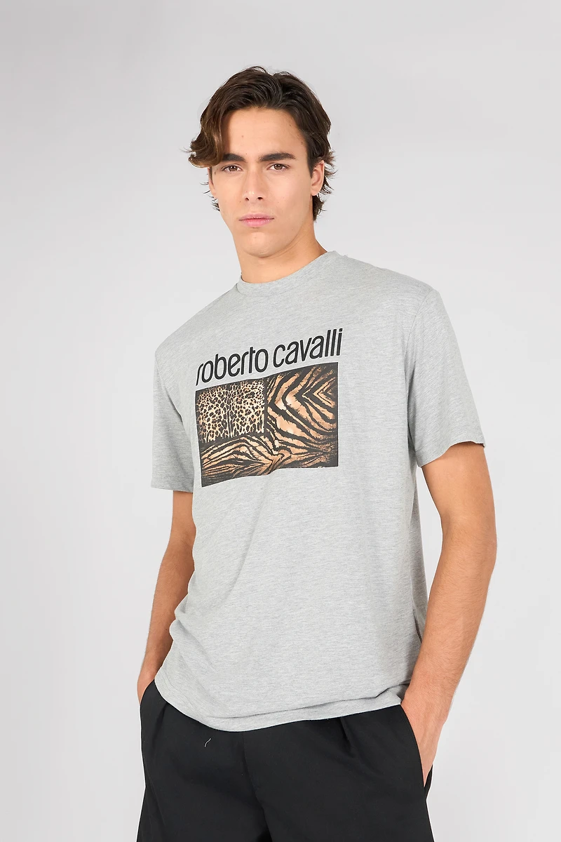 Animal print T-shirt with logo