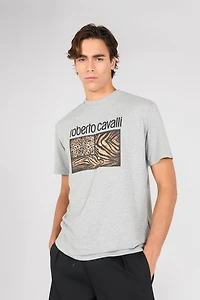 Animal print T-shirt with logo
