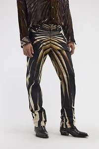 Slim fit jeans with Ray of Gold print