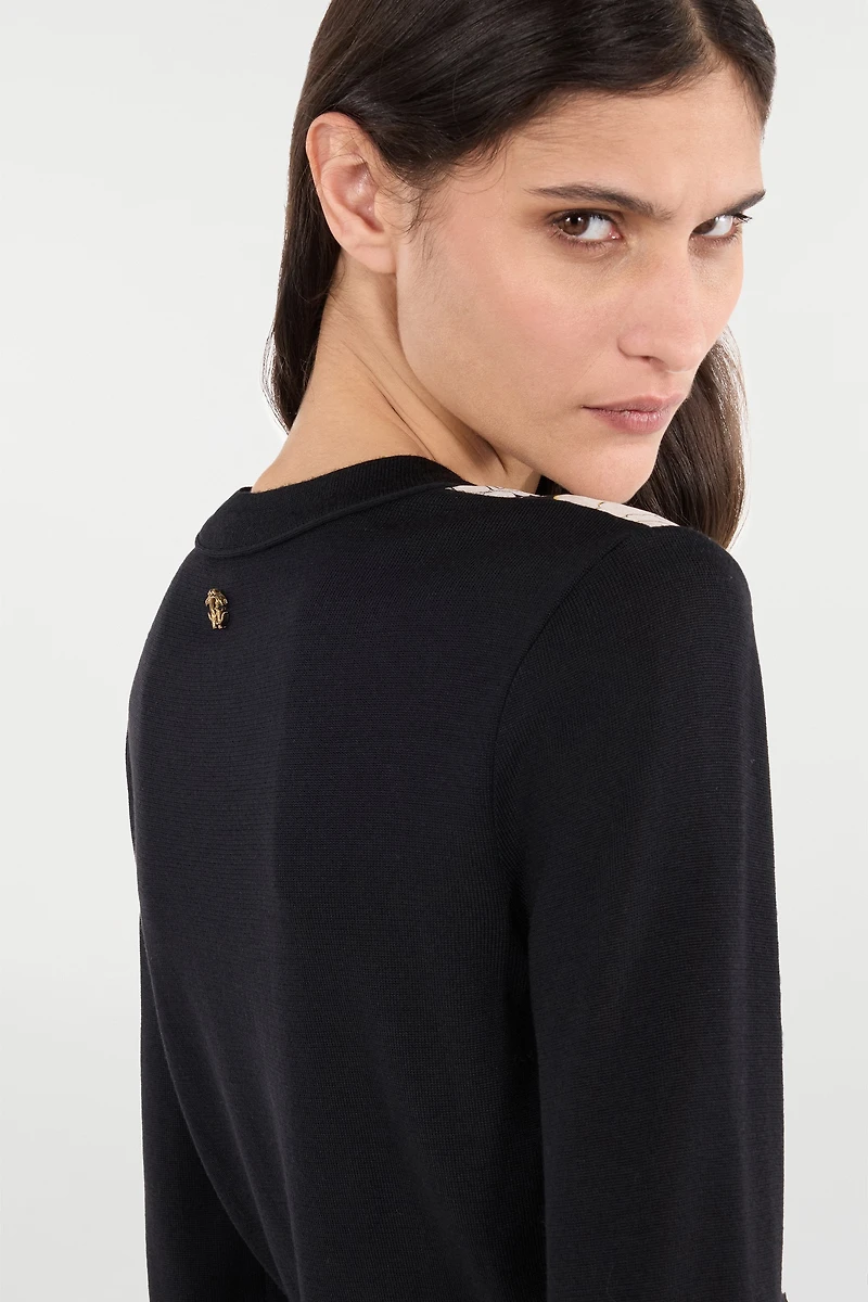 Silk-Blend Cardigan With Flowers