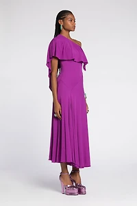 Draped One-Shoulder Dress