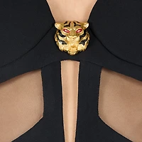 Mini Dress With Cutout And Tiger