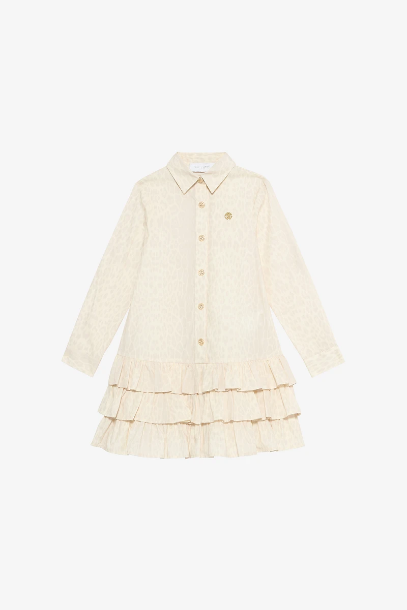 Ivory Dress with Jaguar Skin Print