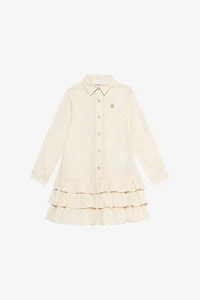 Ivory Dress with Jaguar Skin Print