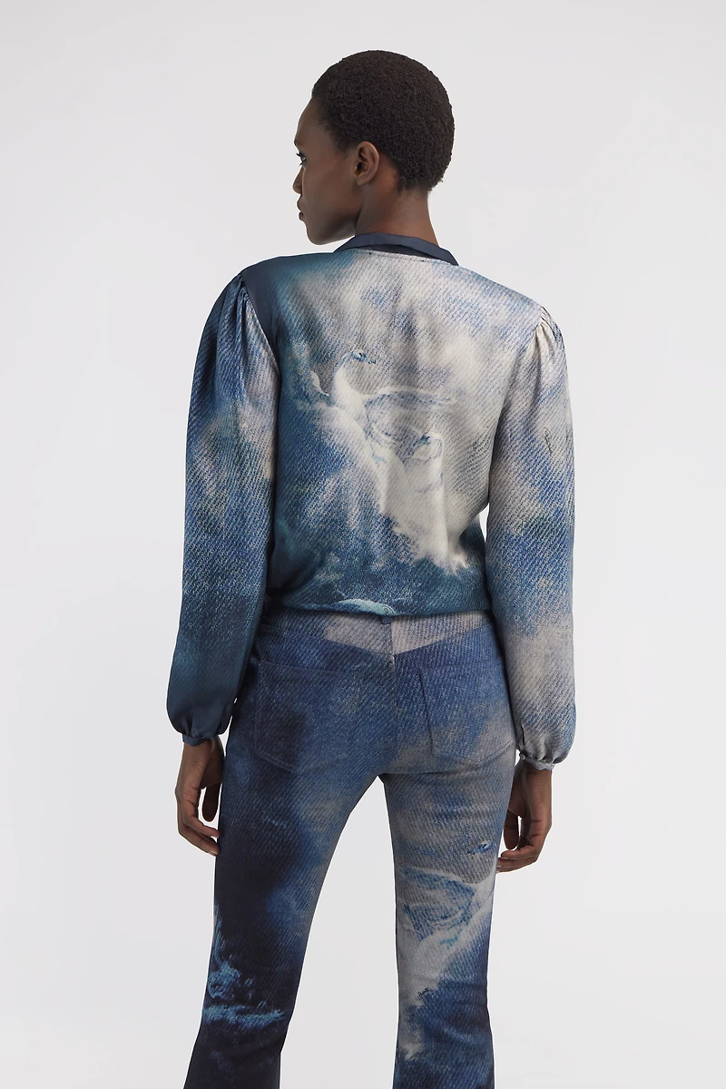 Shirt with Denim Wild Leda print