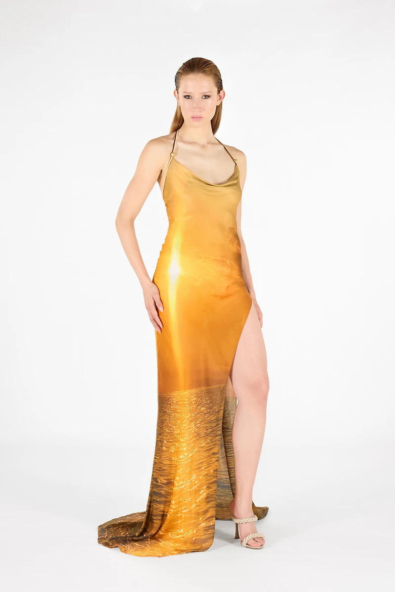 Sunset Print Long Dress