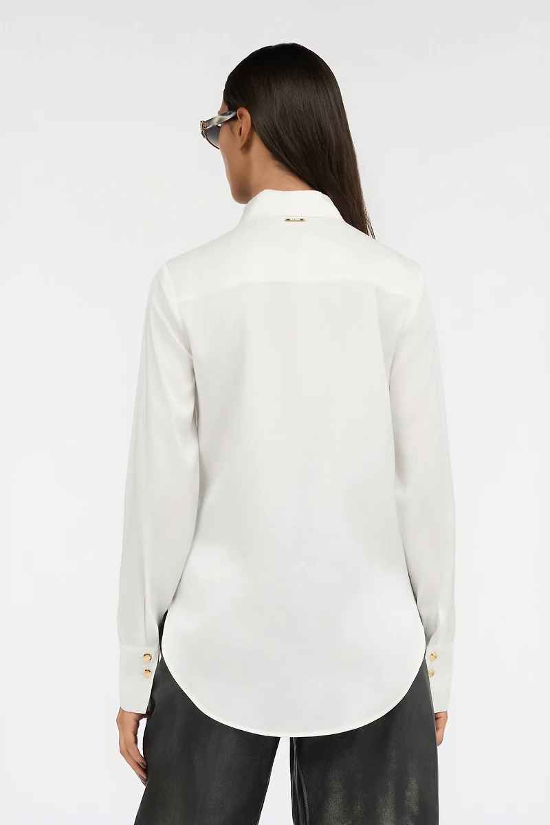 White Shirt With Gold Buttons
