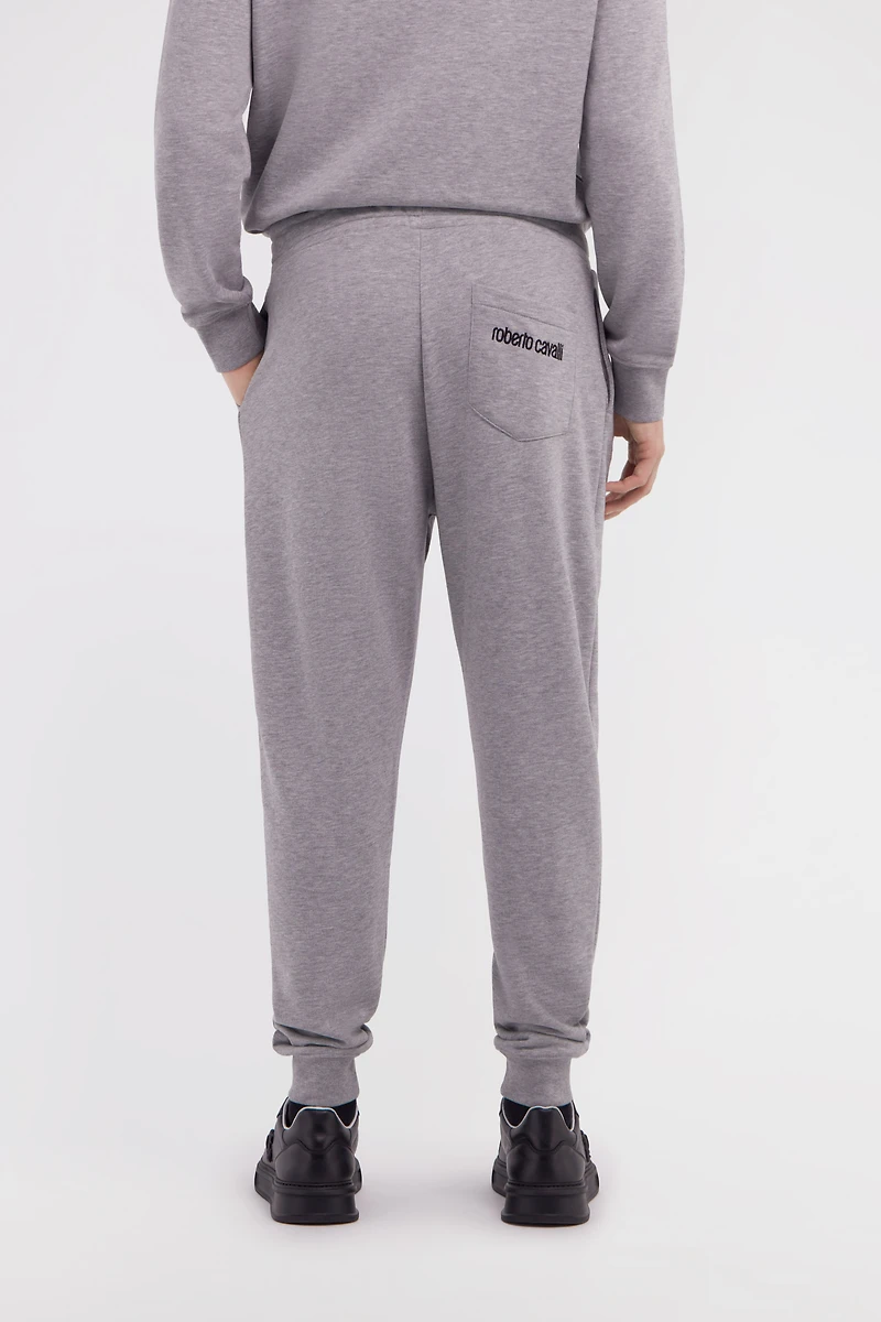 Grey Trousers Joggers With Logo