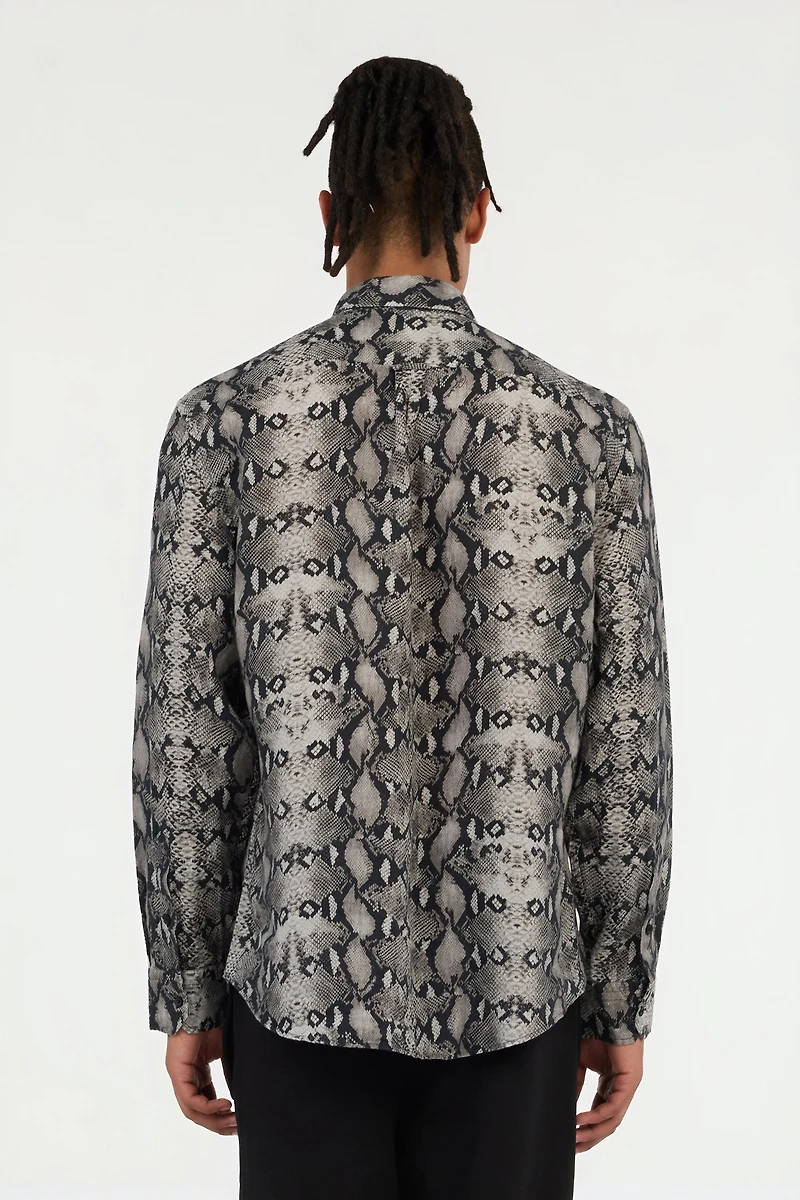 Snake Print Flax Shirt