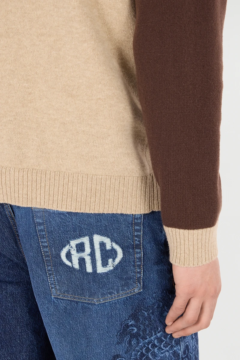 Cardigan With RC Monogram Patch